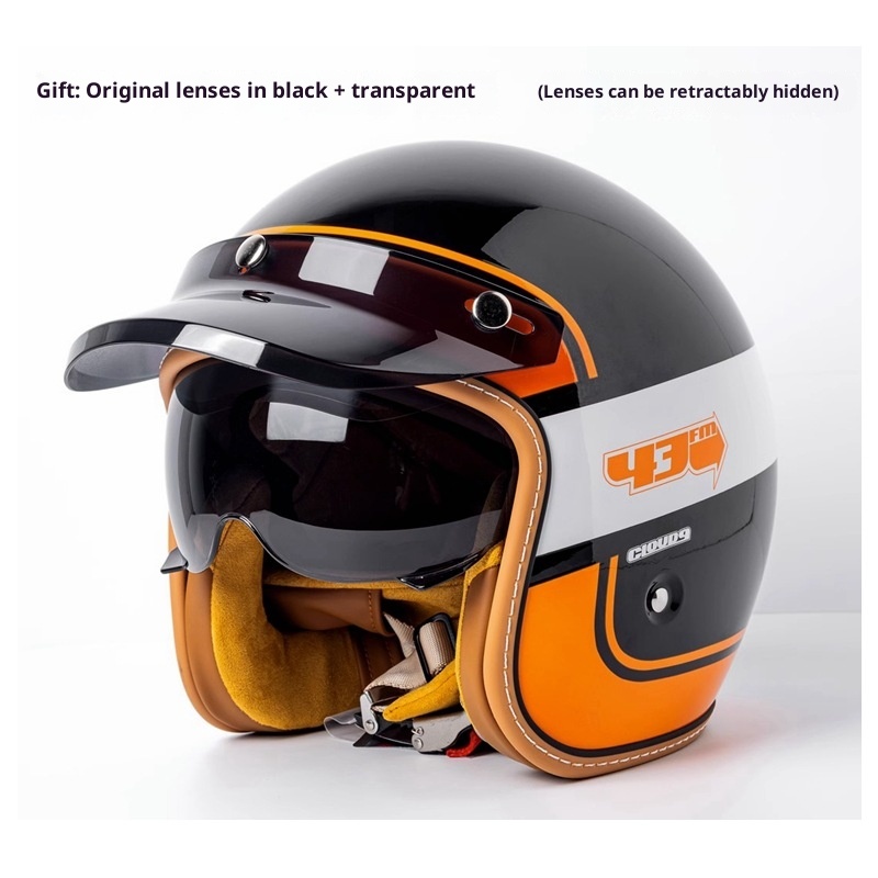 Motorcycle Helmet Motorcycle Helmet Men's And Women's Electric Car Built-in Goggles - Image 23