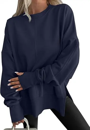 Fashion Casual Round Neck Pullover Loose Sports Long-sleeved Sweater