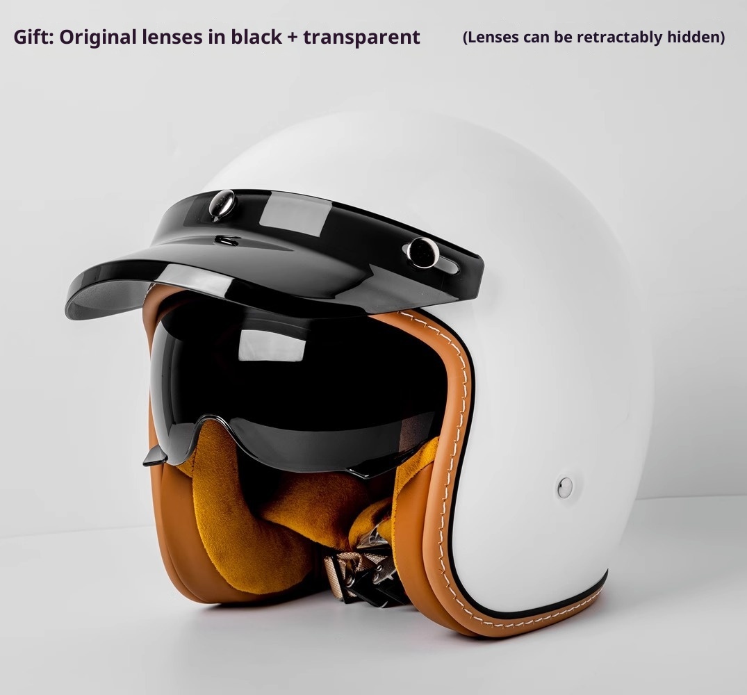 Motorcycle Helmet Motorcycle Helmet Men's And Women's Electric Car Built-in Goggles - Image 4