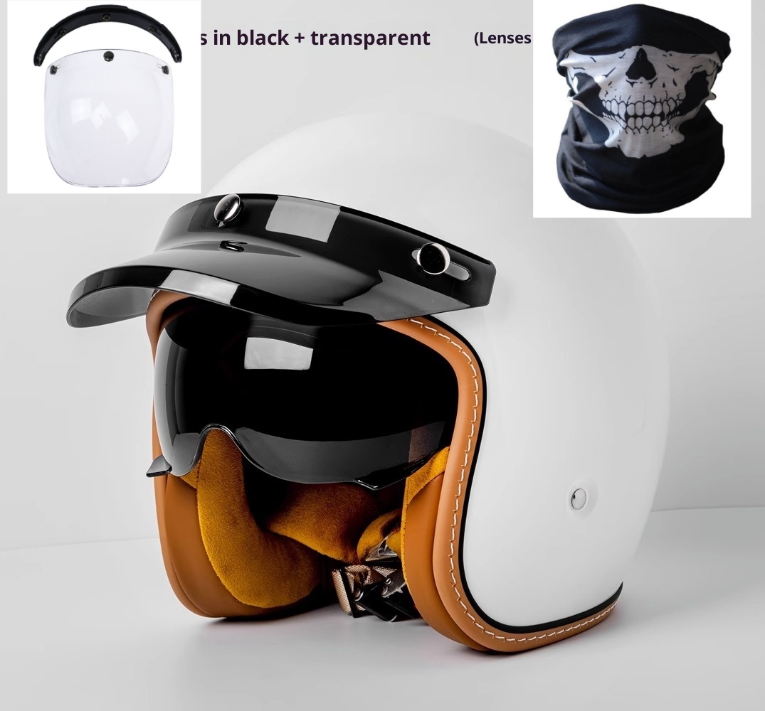 Motorcycle Helmet Motorcycle Helmet Men's And Women's Electric Car Built-in Goggles - Image 3