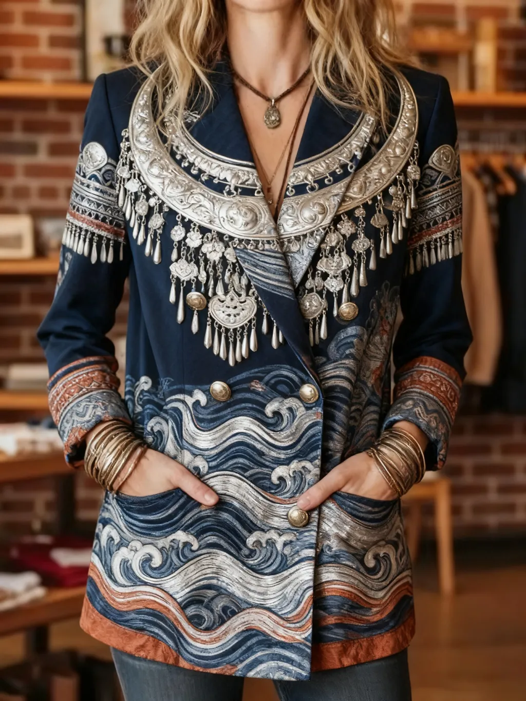 Elegant Slimming Autumn And Winter New Fashion Tops - Vibrant Blue