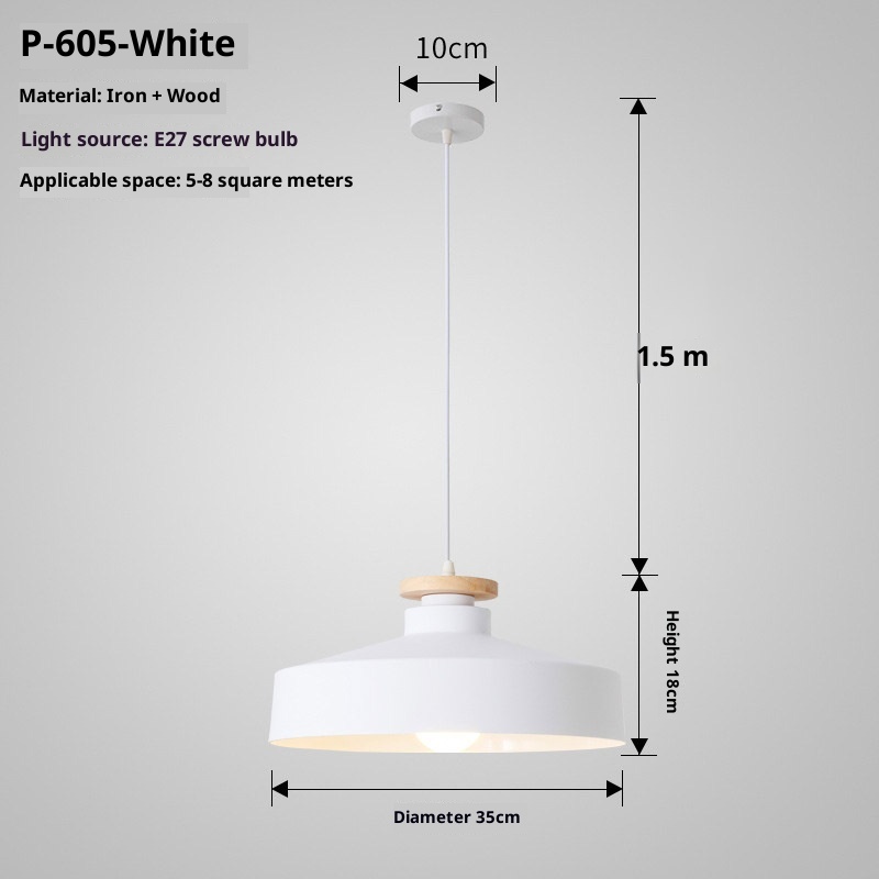 Simple Nordic Retro Restaurant Macaron Chandelier