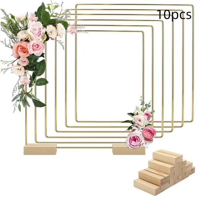 Square Metal Garland Center Ornament With Wood Holder 10Pcs Square Garland With Base - Shop at LoveMi