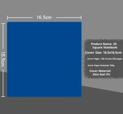 Square Portable Notebook Learning Notebook Hand painted Book Navy Blue - Shop at LoveMi
