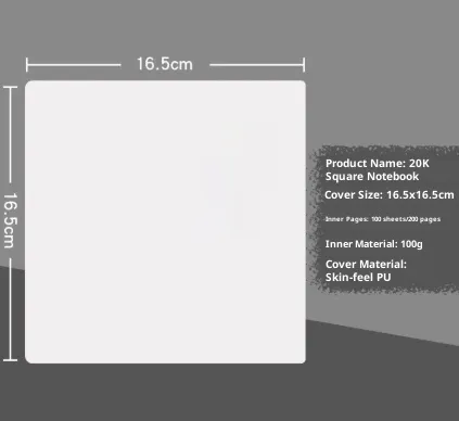 Square Portable Notebook Learning Notebook Hand painted Book White - Shop at LoveMi