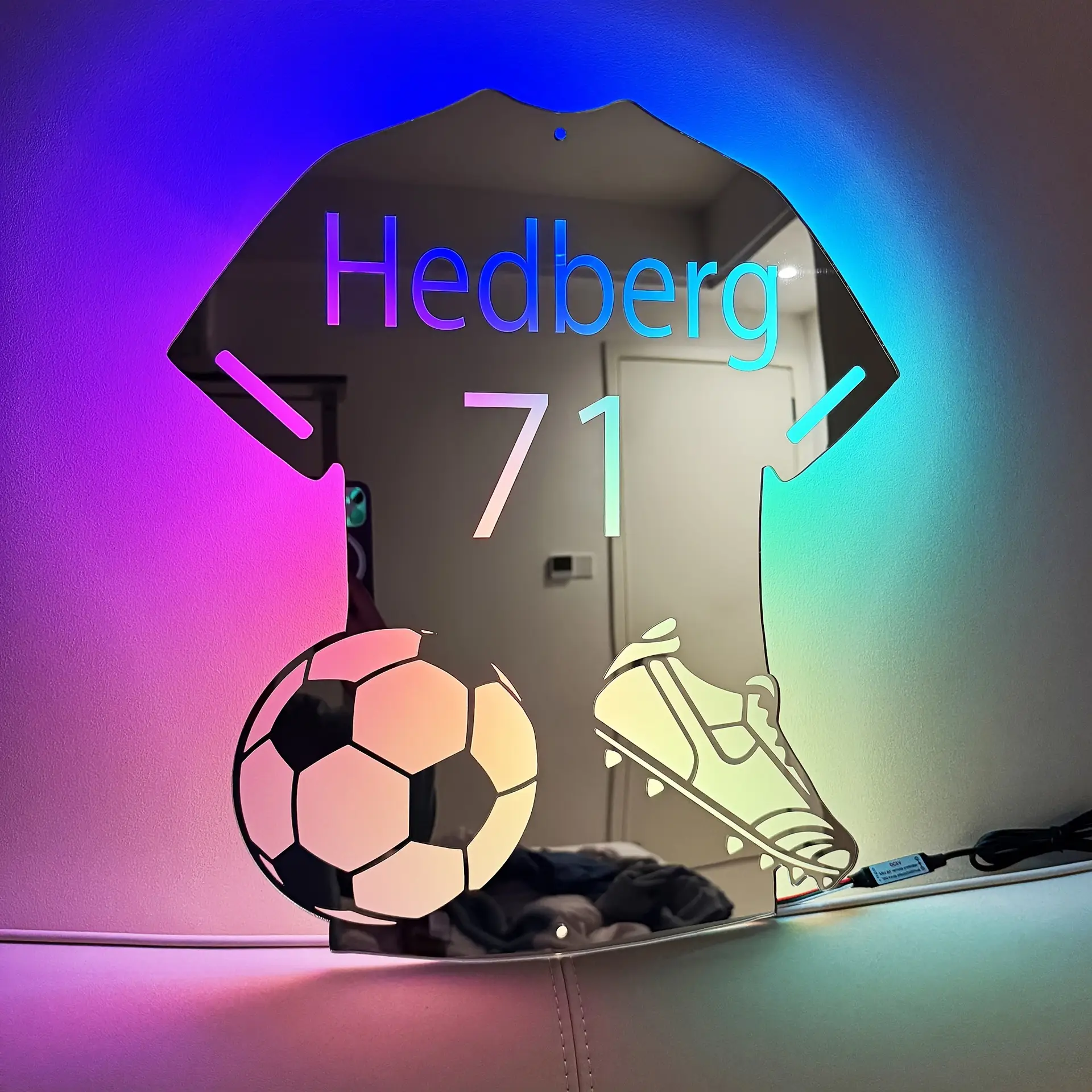 Personalized 12 Color LED Illuminated Mirror Light