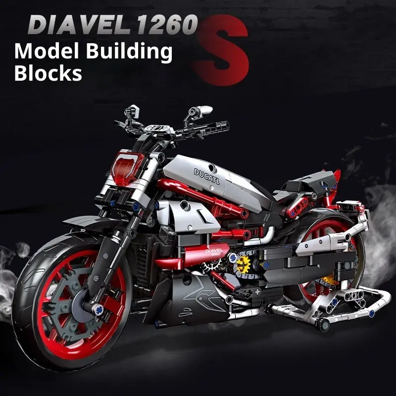 Motorcycle Model Ornaments Children's Sectional Building Blocks Toys
