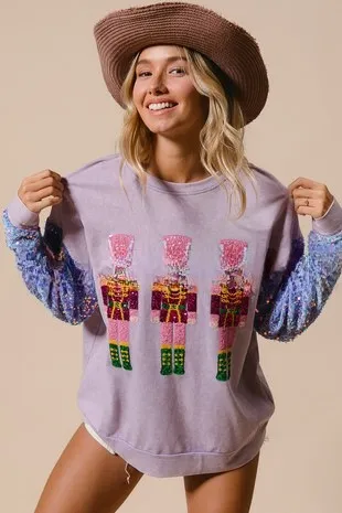 Women's Sequins Padded Top Christmas Azure Soldier M - Shop at LoveMi