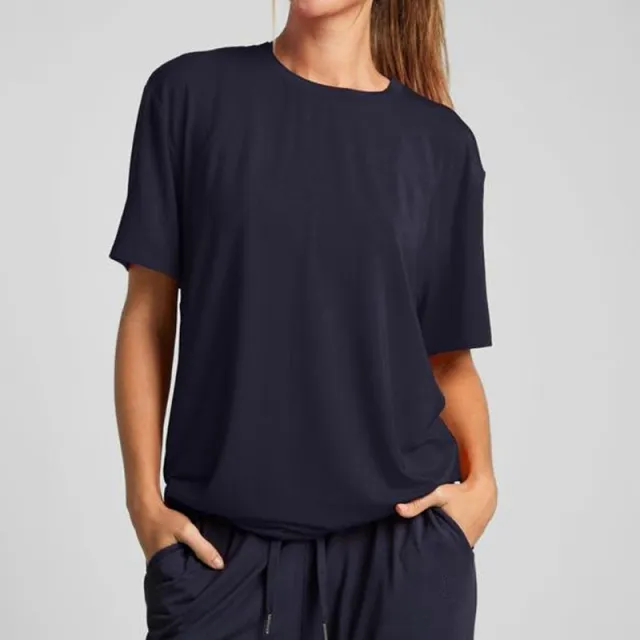 Women's Plus Size Loose Casual Summer Short sleeved Home Wear Suit Navy - Shop at LoveMi