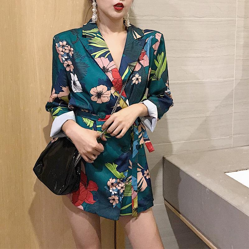 Women's All-matching Printed Long Suit Jacket Slim Fit 12 Women's All-matching Printed Long Suit Jacket Slim Fit