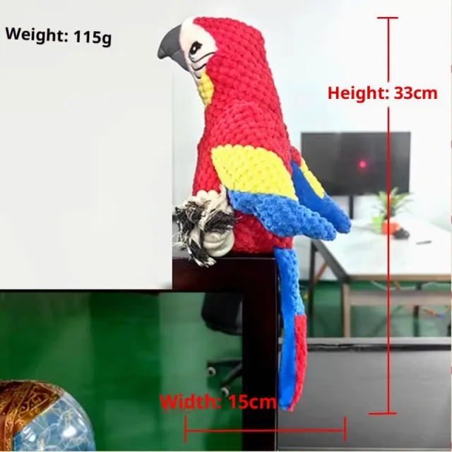Personality Pet Plush Toy Animal Doll Red Parrot - Shop at LoveMi