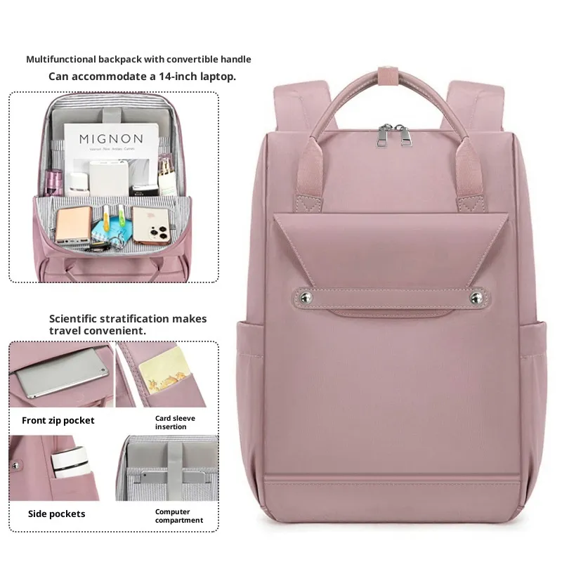 Lightweight Girls' Large Capacity Schoolbag - Pink