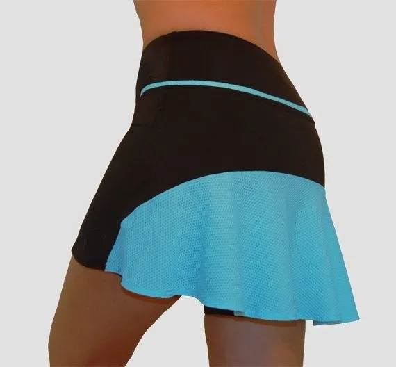 Women's Fashion Running Tennis Skirt Ruffled Exercise Skort - Sky Blue