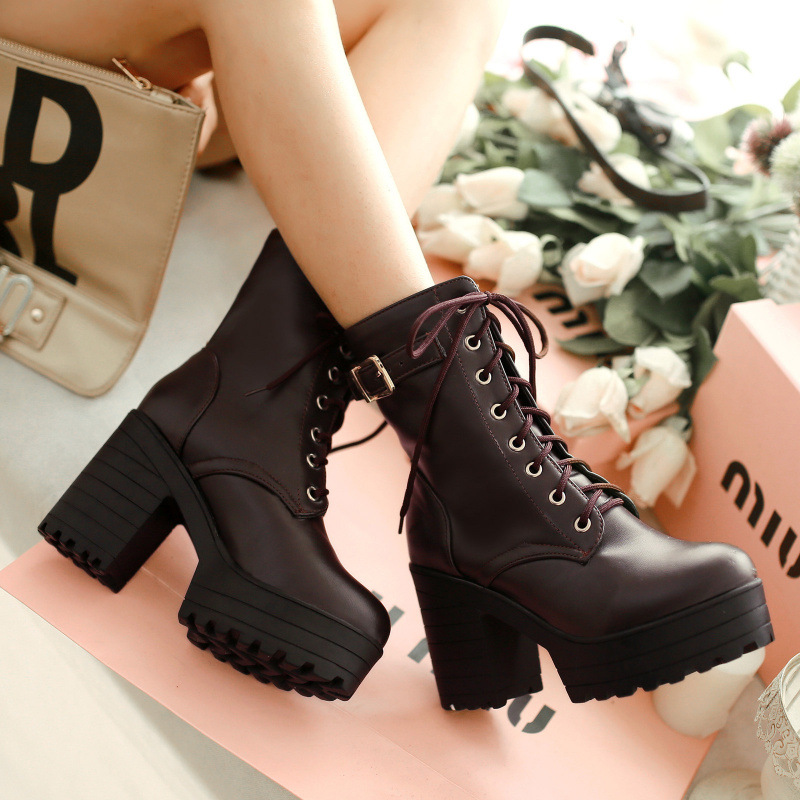 Women’s Chunky Heel Martin Boots