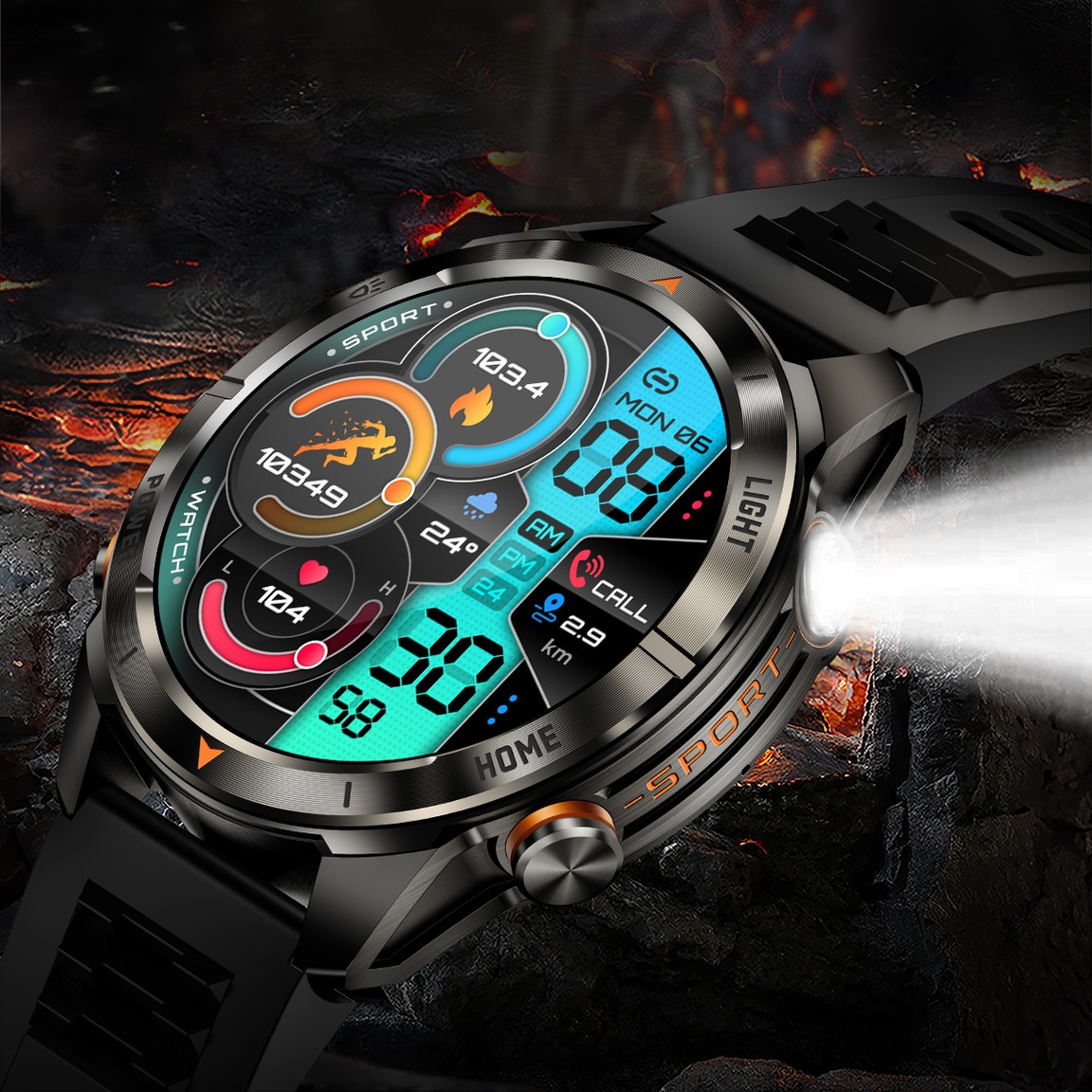 KT80 Smart Watch Full HD Screen Super Large Battery Bluetooth Calling