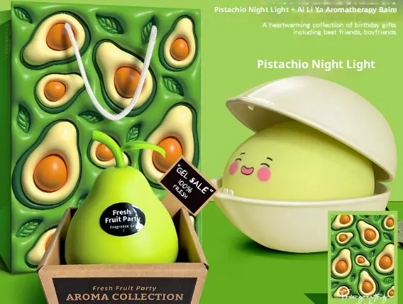 Pistachio Silicone Lamp - Cute Gift, Eye-Friendly, Sleep-Aid Night Light For Babies And Toddlers