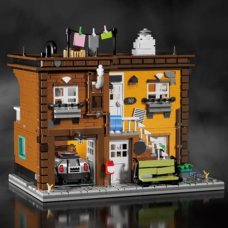 European Station Older Toy Brick Yue 66056 Assembled DIY