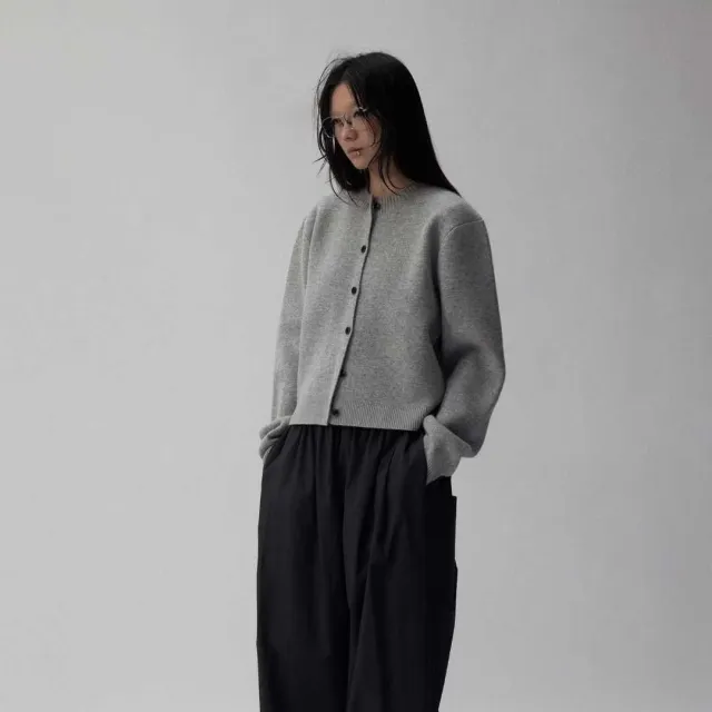 Waist tight Round Neck Sweater Autumn Winter Coat Gray - Shop at LoveMi