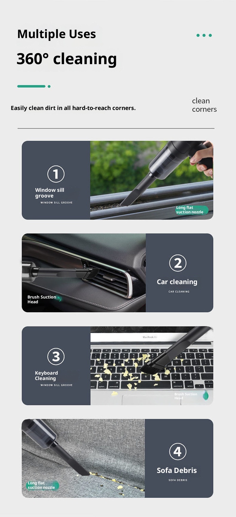 Vacuum Cleaner Wireless Portable Dust Collector Vehicle-mounted Home Use Large Suction Hand-held Cleaning Koalakits36