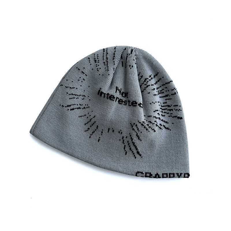 Letter Woolen Cap Female Autumn And Winter Wild Face Small Beanie Hat - Women's Clothing