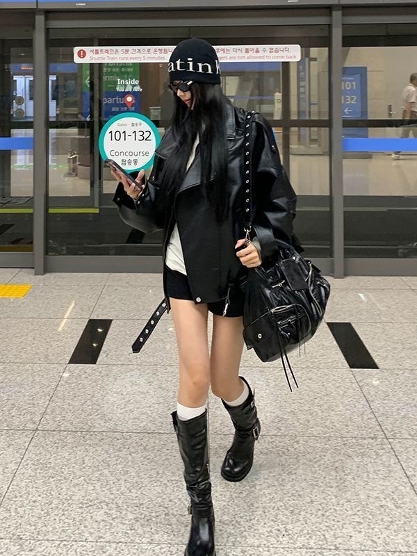 Biker's Leather Jacket Women's Loose All-match Retro 10 Biker's Leather Jacket Women's Loose All-match Retro