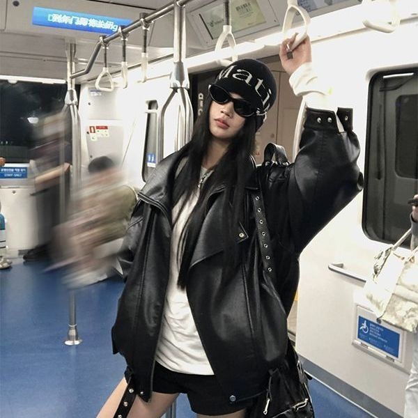 Biker's Leather Jacket Women's Loose All-match Retro 7 Biker's Leather Jacket Women's Loose All-match Retro