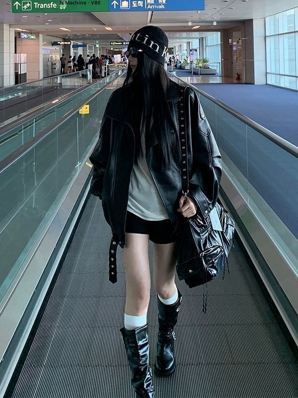 Biker's Leather Jacket Women's Loose All-match Retro 11 Biker's Leather Jacket Women's Loose All-match Retro