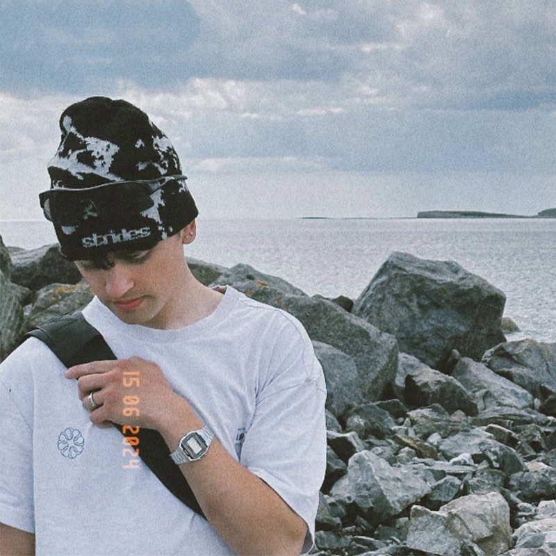 Hip Hop Woolen Cap Korean Abstract Jacquard Knitted Hat Outdoor Keep Warm