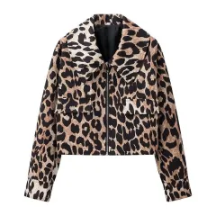 Women's Fashion Street Hipster Leopard Print Coat - Short Leopard Print - View 1