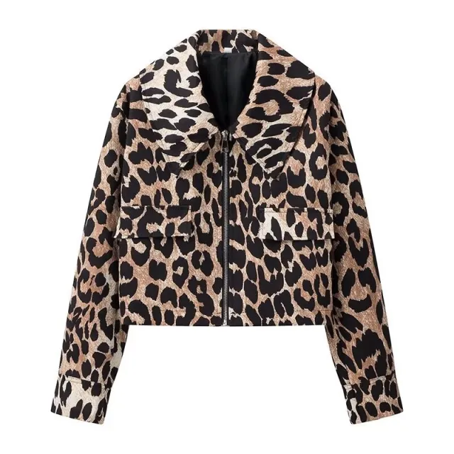 Women's Fashion Street Hipster Leopard Print Coat Short Leopard Print - Shop at LoveMi