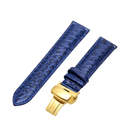 American Round Pattern Leather Strap Genuine Leather Premium Brand Blue Strap - Shop at LoveMi
