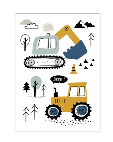 Excavator Canvas Art Poster Decoration Painting G - Shop at LoveMi