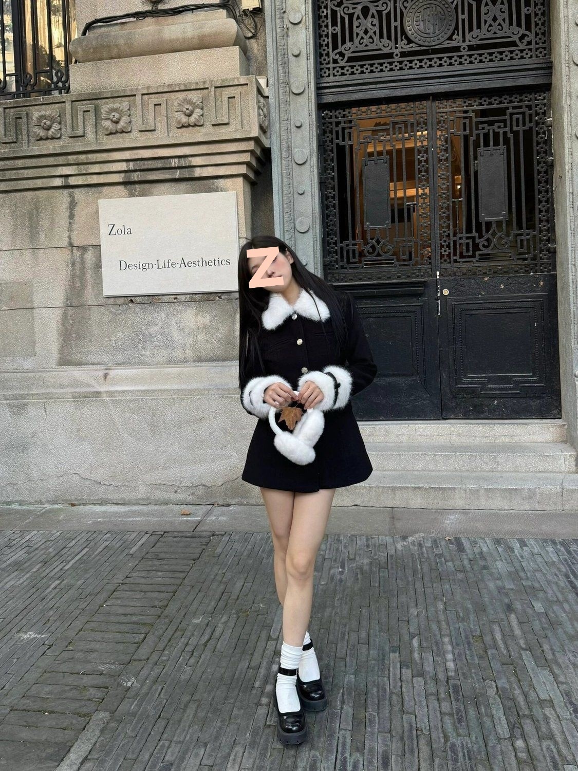 Patchwork Easy Matching Fur Collar Coat - Image 5