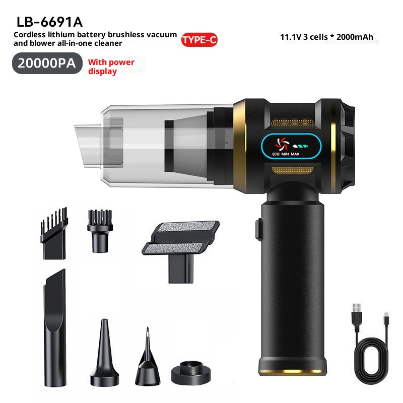 Color Classification: 6691A Black Gold - Home Rechargeable Portable Car Vacuum Cleaner