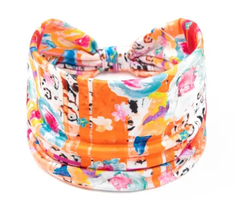 Sports Headband Printed Wide Brimmed Scarf Orange - Shop at LoveMi