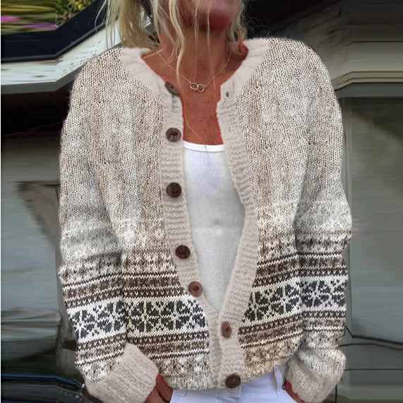 3D Digital Printing Cardigan Knitted Coat Imitation Sweaters Women's Clothing - Kkwy17-4Xl