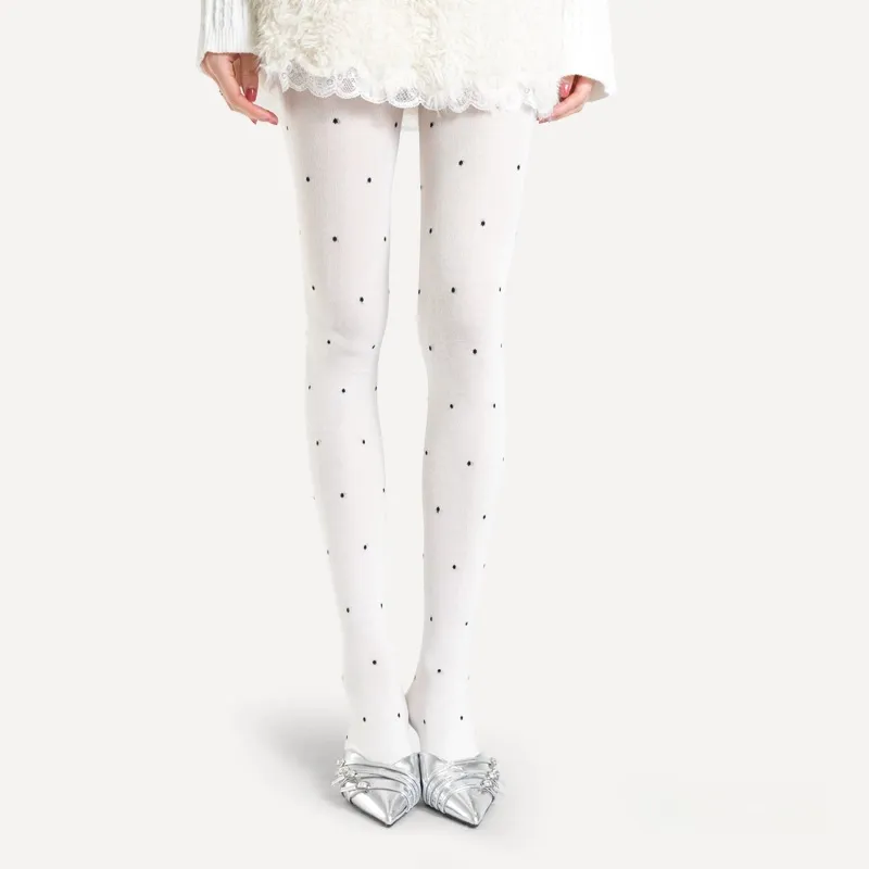 Japanese Style Sweet White Polka Dot Sheer