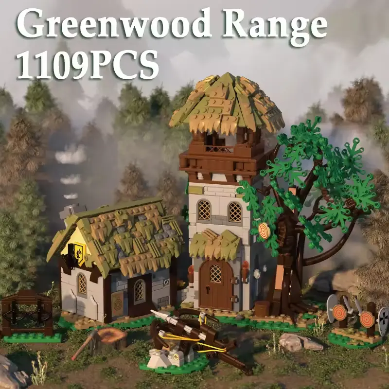 I Am Brick Castle Series Holy Spirit Knight Fort 40212 Green Forest Training Ground Building Blocks Desktop Model Ornaments
