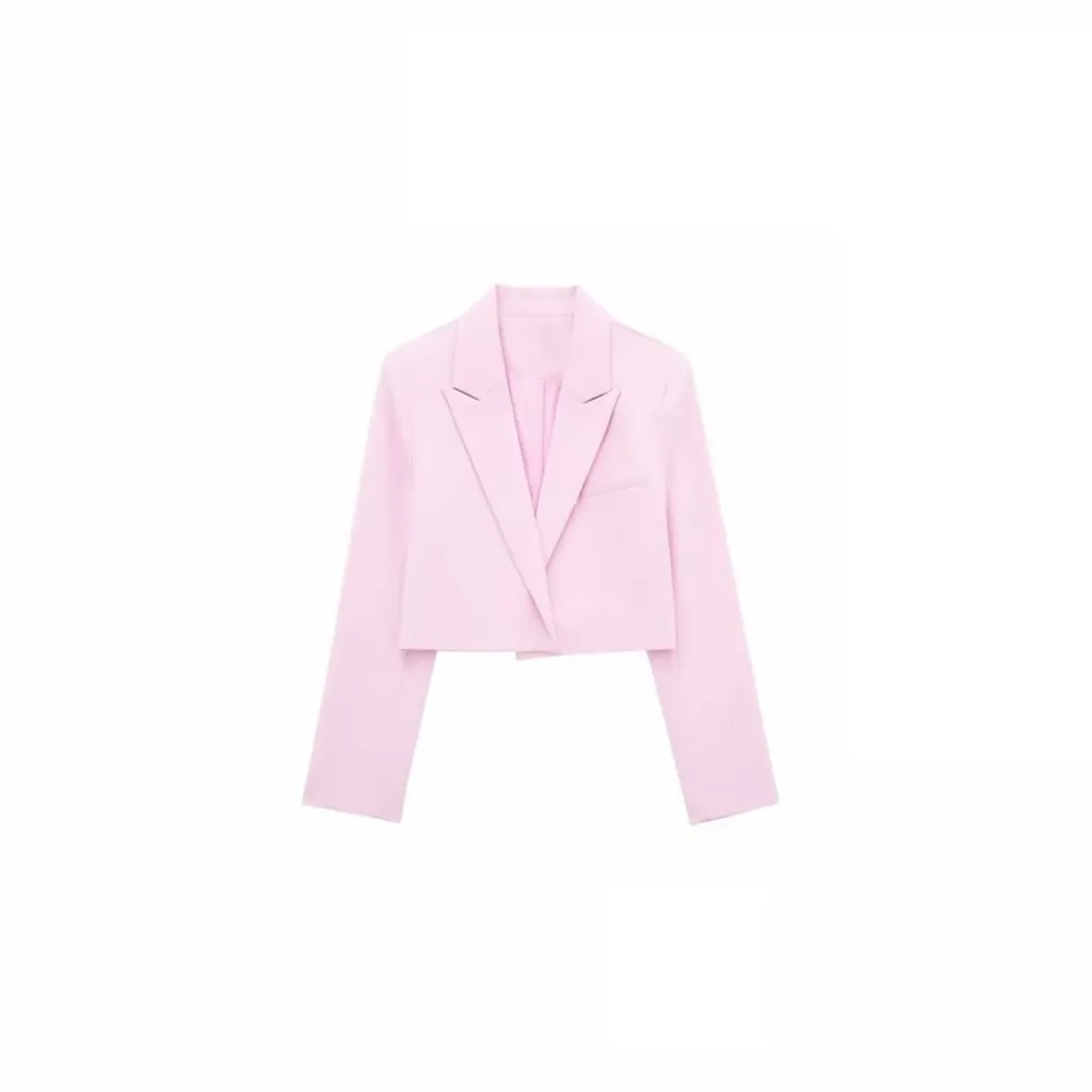 Spring New Short Suit Coat Top - Pink Coat