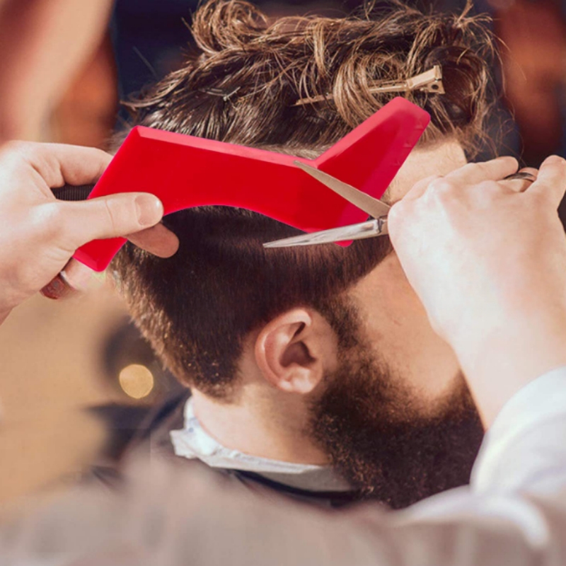 Beard Plate Hair Styling Comb Beard Neck Haircut 4 PCs Set