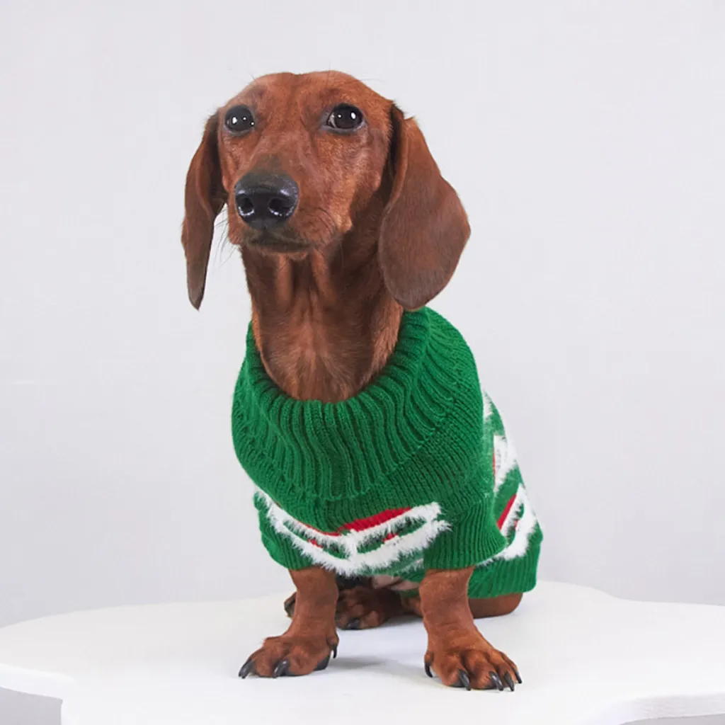 Creative Warmth Dogcat Pet Christmas Mink Sweater - Green