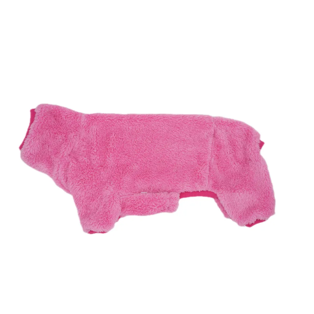 Sausage Dog AutumnWinter Warm Thick Bottom Coat Thick Four Legged Clothes - Pink