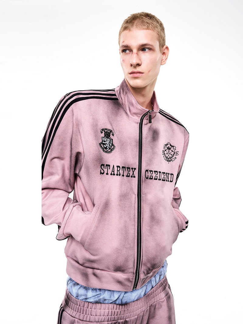 Autumn And Winter American Spray Dirty Distressed Stand Collar Jacket