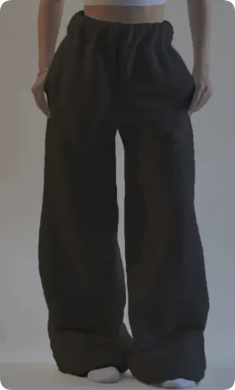 Women's Street Fashion Casual Loose Wide leg Pants Solid Color Black - Shop at LoveMi