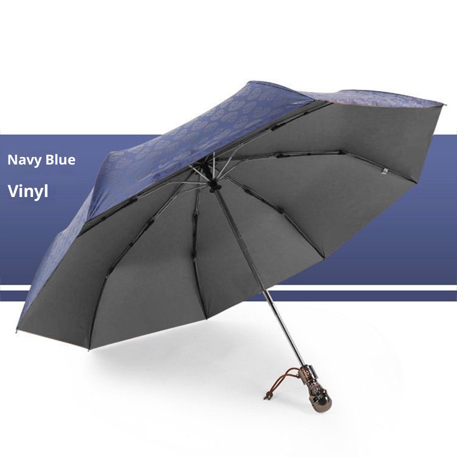 Three-fold Automatic Skull Dual-use Sun-proof UV-proof Wind-resistant Umbrella - Image 4