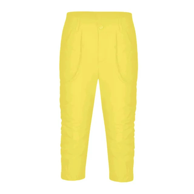 Women's Fashion Casual Cropped Pants Overalls Yellow - Shop at LoveMi