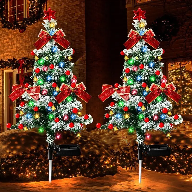 Solar-powered Christmas Cedar Tree Lights