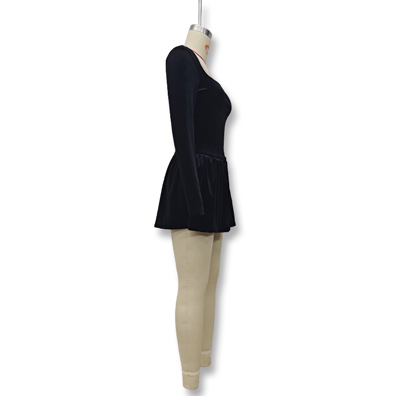 Women's High-grade Velvet Slim Fit Long-sleeved Ruffled Dress 10 Women's High-grade Velvet Slim Fit Long-sleeved Ruffled Dress