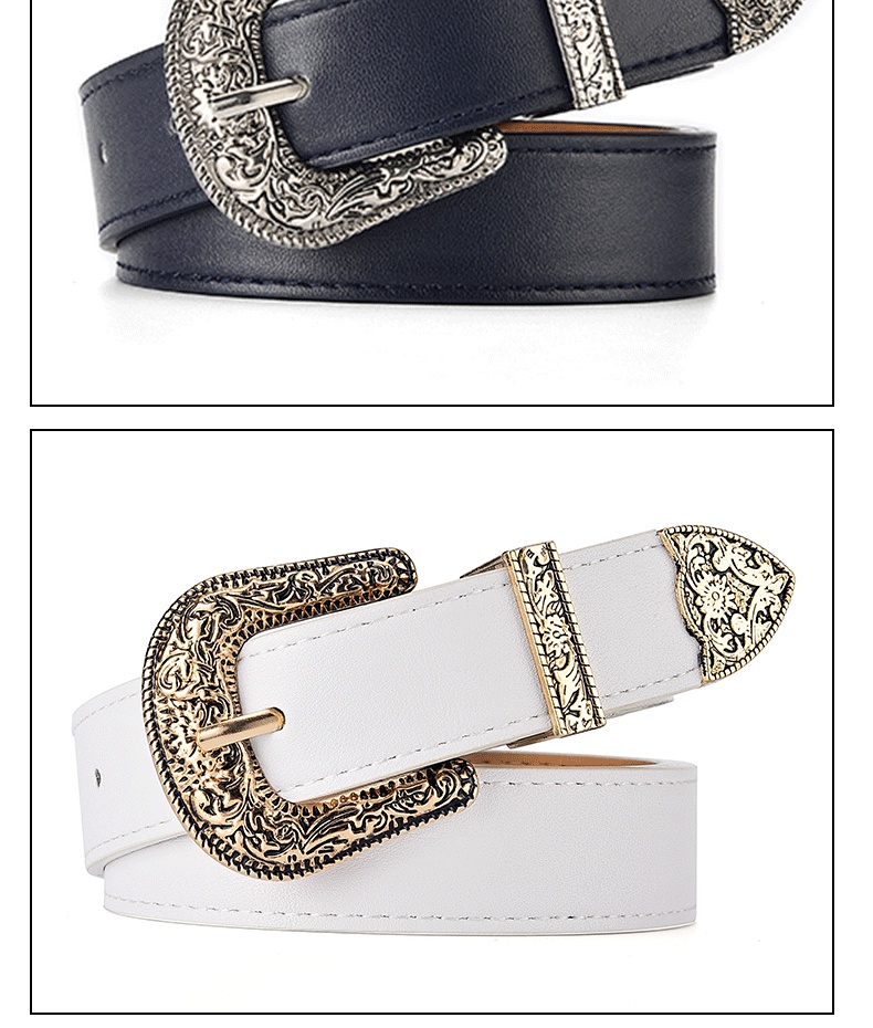 Vegan Leather Pin Buckle Belt for Women