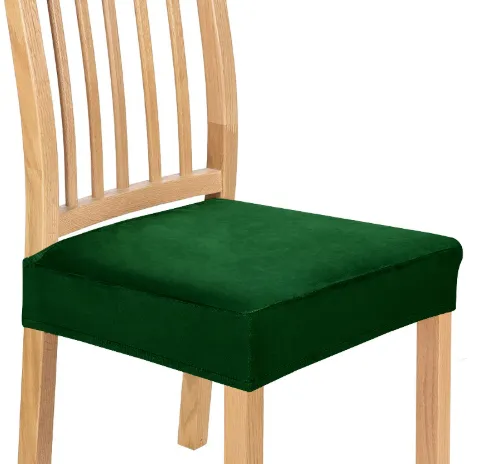Stretch Silver Fox Velvet Chair Saddle Cover Dust proof Stain proof Washable Dark Green - Shop at LoveMi